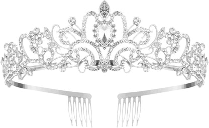 Crystal Tiara Crowns For Women Girls Princess Elegant Crown with Combs Women's Headbands Bridal Wedding Prom Birthday Party