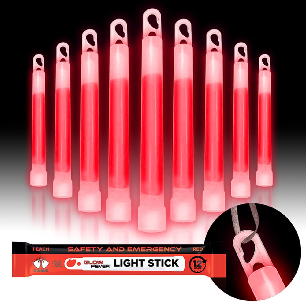 Glow Fever Emergency Safety Military Grade Glow Sticks, 30pcs 6'' Lightsticks, Light Up Ultra Bright with 12 Hours Duration. for Hiking Party Camping Blackouts Hurricane Shelter Survival Kit (Yellow)