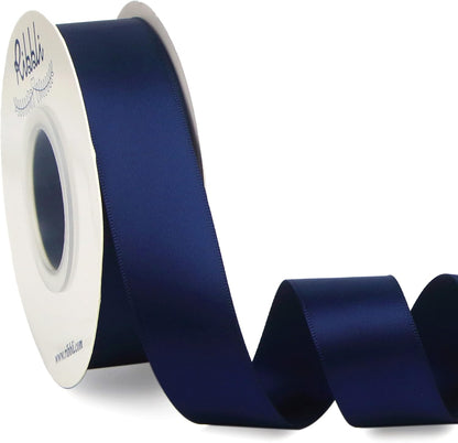 Ribbli Double Faced White Satin Ribbon,3/8” x Continuous 25 Yards,Fabric Ribbon use for Bows Bouquet,Gift Wrapping,Floral Arrangement