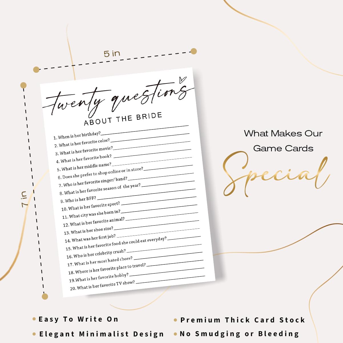 Bridal Shower Bingo, What Will The Bride to Be Receive, 25Pcs Bridal Bingo Game Cards, Engagement Party Games for Guests, Minimalist White Wedding Party Supplies - A18