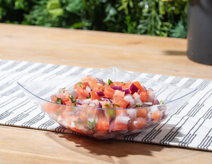 Posh Setting - Clear Plastic Serving Bowls for Party (8oz - 4 Pack) Square, Disposable, Salad & Fruit Bowls for Party Table, Candy Containers for Candy Buffet
