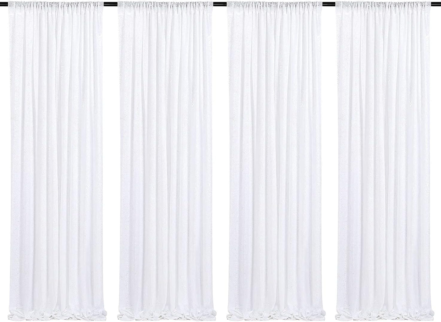 Poise3EHome Black Sequin Backdrop Curtains, 2 Panels 2FTx8FT Glitter Photo Booth Backdrop for Halloween Birthday Bachelorette Wednesday Twilight Party Decorations