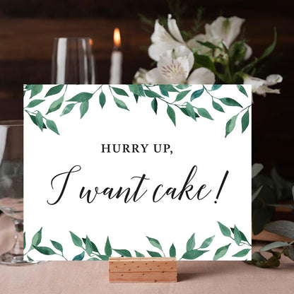 Andaz Press Wedding Party Signs, Natural Greenery Green Leaves, 8.5x11-inch, Bridal Shower Scavenger Hunt, 1-Pack - Colors D