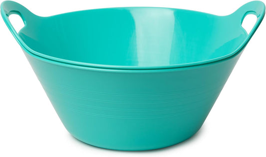 Tiawudi 6 Pack Snack Bowls (4.9L Large), Plastic Serving Bowls for Party, Large Bowls with Handles for Kitchen, Fruit, Cereal, Candy, Salad and Chip, Microwave Safe