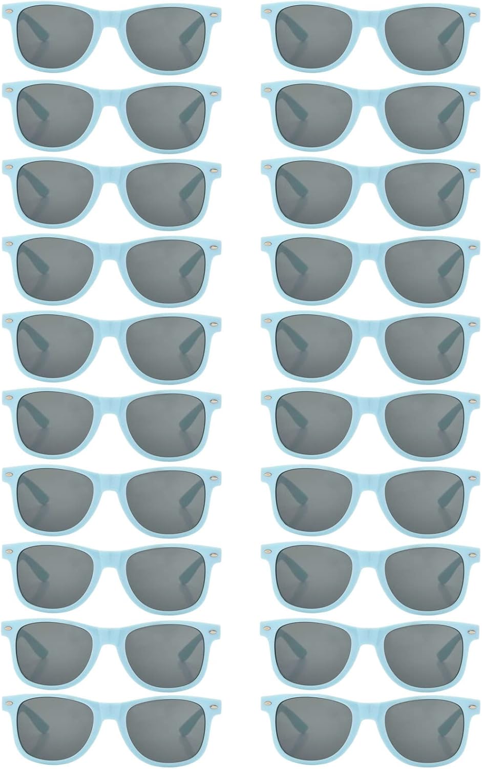 20 Pairs Bulk Sunglasses for Adult Retro 70s 90s Cheap Glasses (Black)