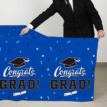 Gatherfun Graduation Party Decorations, Gongrats Grad Tablecover for Graduation Party Supplies, 3 pcs Green Table Cloths, 54"x108"