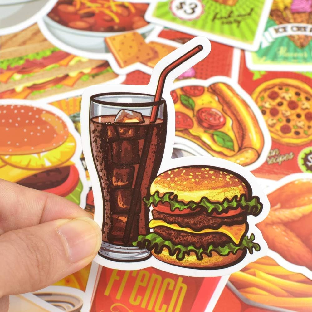 QTL Neon Stickers for Teens & Students Prizes, Waterproof Vinyl Party Favor Stickers, School Rewards, Water Bottle and Laptop, 50PCS - Colors A