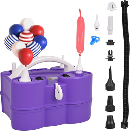 Electric Balloon Pump, Portable Electric Balloon Blower Machine Balloon Air Pump Dual Nozzle 110V 600W Balloon Inflator for Party Decorations