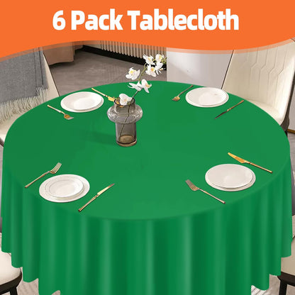 tujol Royal Blue 6 Pack Plastic Table Cloth 54" x 108", Disposable Tablecloths Rectangle Table Cover, Plastic Tablecloths for Parties