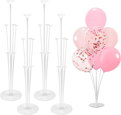 6 Sets Balloon Sticks with Base for Table Balloon Stand Kit Balloon Stands with Base for Floor Balloon Arch Stand with Base Balloon Stands for Table Baby Shower Birthday Wedding Party Decorations