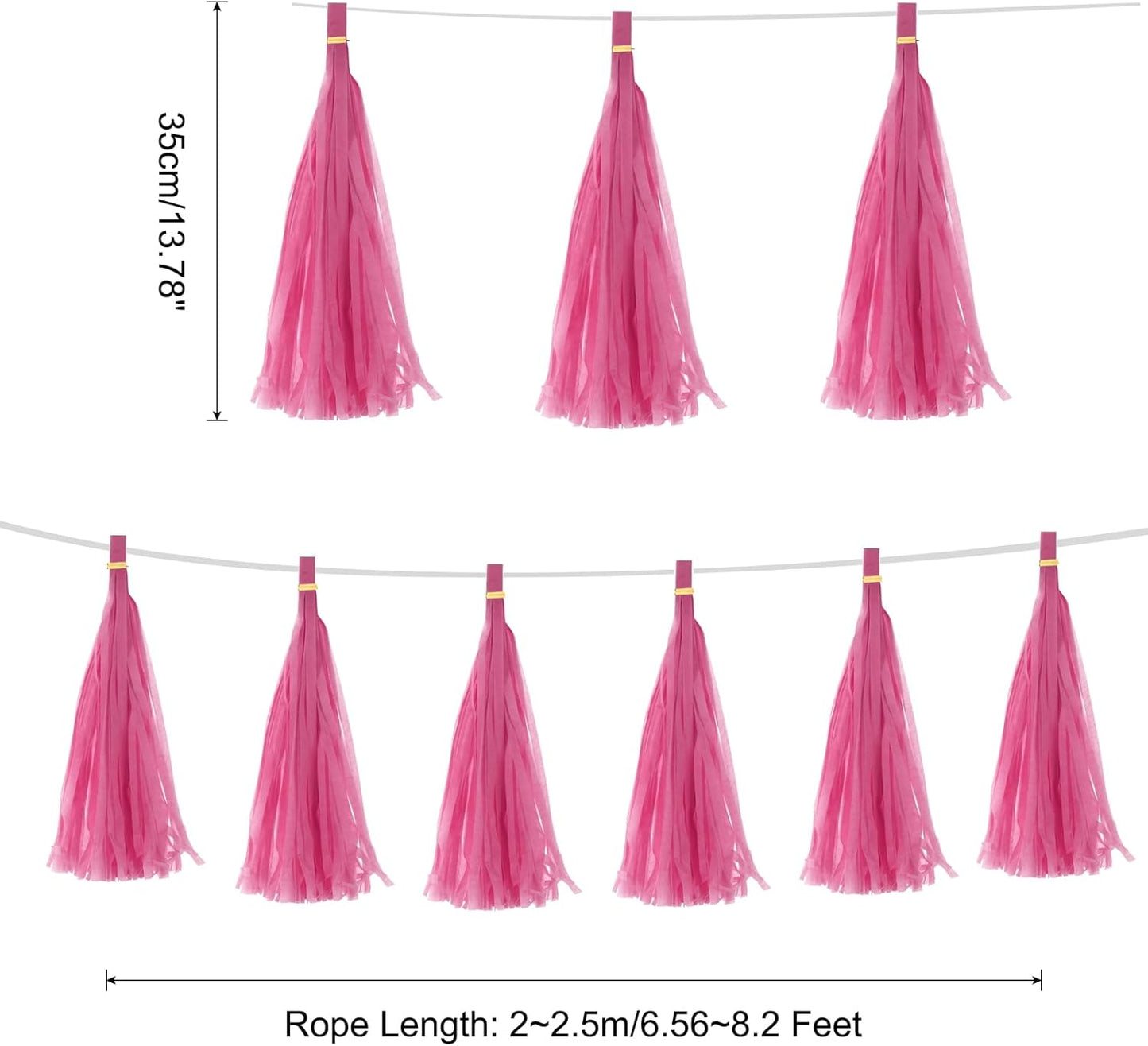 MECCANIXITY 15Pcs Light Blue Tassel Garland Banner with Rope Tissue Paper Tassels Party DIY Kits for Anniversary Wedding Birthday Party