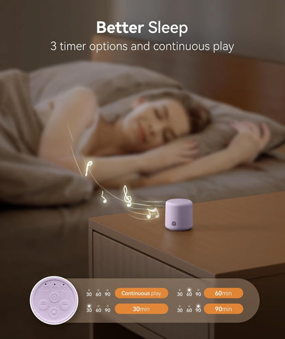 Dreamegg Portable Travel White Noise Machine for Sleep, Features Powerful Battery, Egg-Sized, 16 Nature Sounds, Timer, for Baby Adults Office Privacy Home Gift, Cream