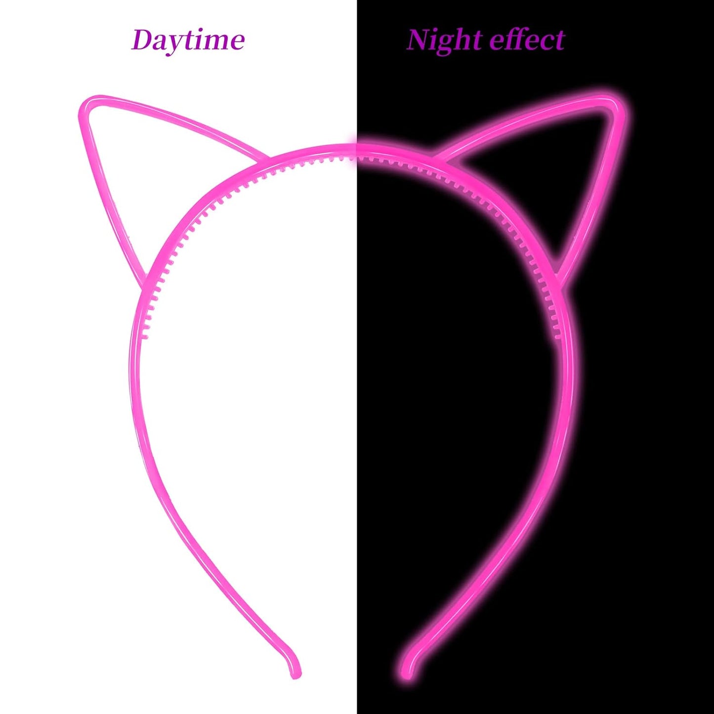 ZIRICHER 6 Colors Glow in the Dark Headbands, Plastic Light Up Hair Band Crowns Luminous Headband For Girls Party Headbands