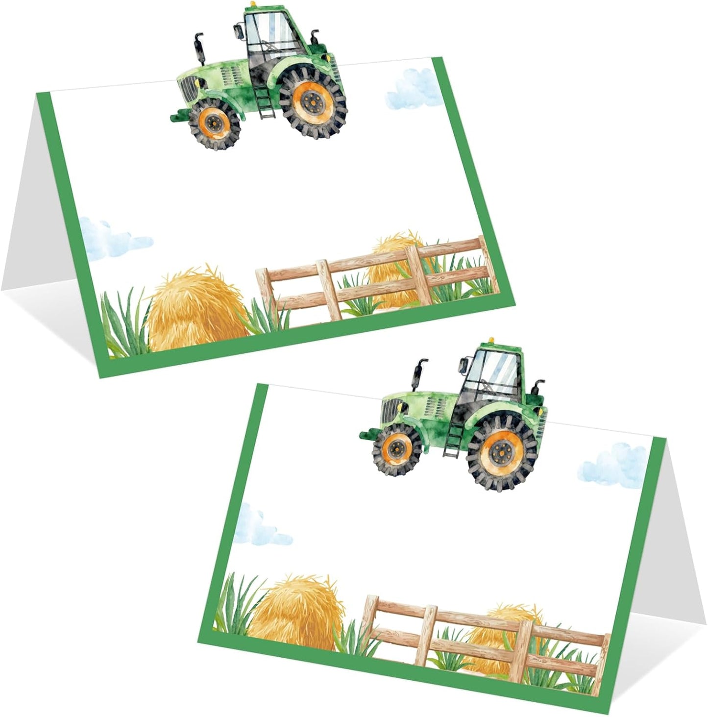Construction Table Place Cards 50pcs Dump Truck Tent Cards Digger Excavator Food Labels Car Blank Name Card for Birthday Baby Shower Construct Theme Party Table Setting Supplies
