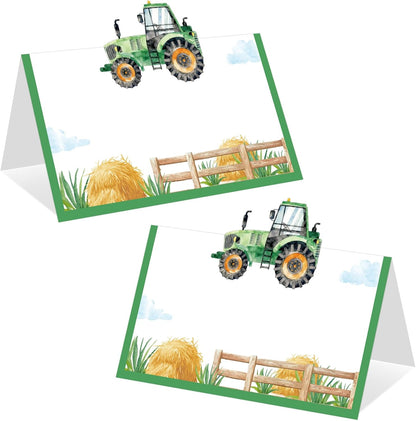 Construction Table Place Cards 50pcs Dump Truck Tent Cards Digger Excavator Food Labels Car Blank Name Card for Birthday Baby Shower Construct Theme Party Table Setting Supplies