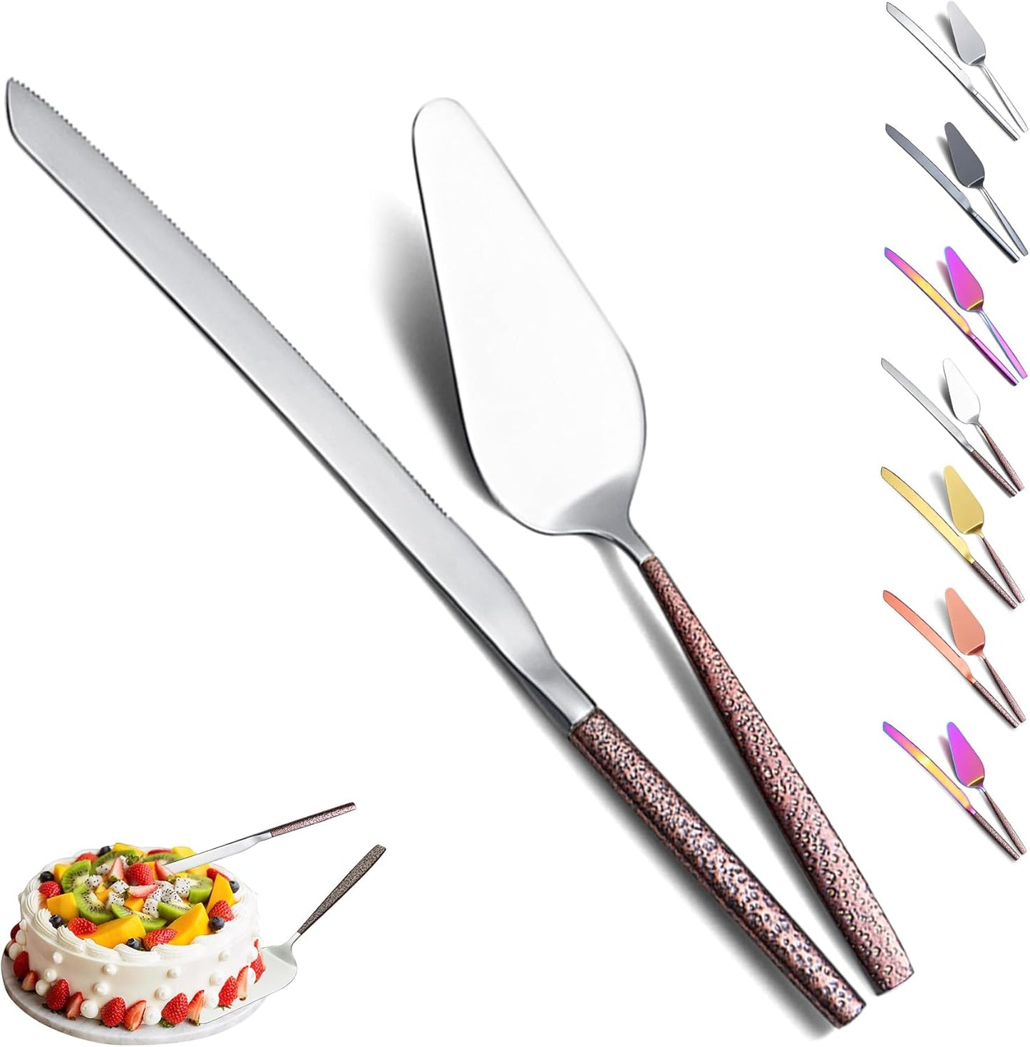 Evanda Wedding Cake Knife and Server Set, Cake Cutte Pie Server for Everyday, Wedding and Birthdays, Dishwasher Safe