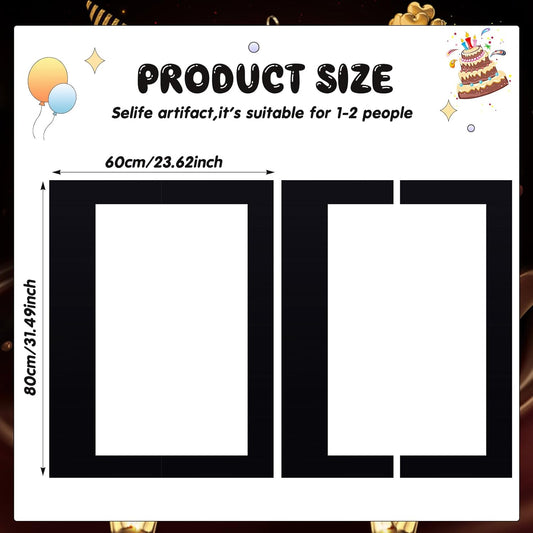 Beeveer 32 x 24 Inch Photo Booth Selfie Frame Prop Booth for Birthday Event Parties Large Blank DIY Cutout Props for Funny Decoration Christmas, Holiday Supplies