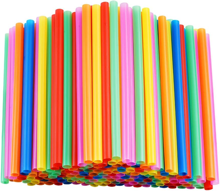 100 Pcs Jumbo Smoothie Straws,Colorful Disposable Wide-mouthed Large Straw.