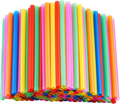 100 Pcs Jumbo Smoothie Straws,Colorful Disposable Wide-mouthed Large Straw.