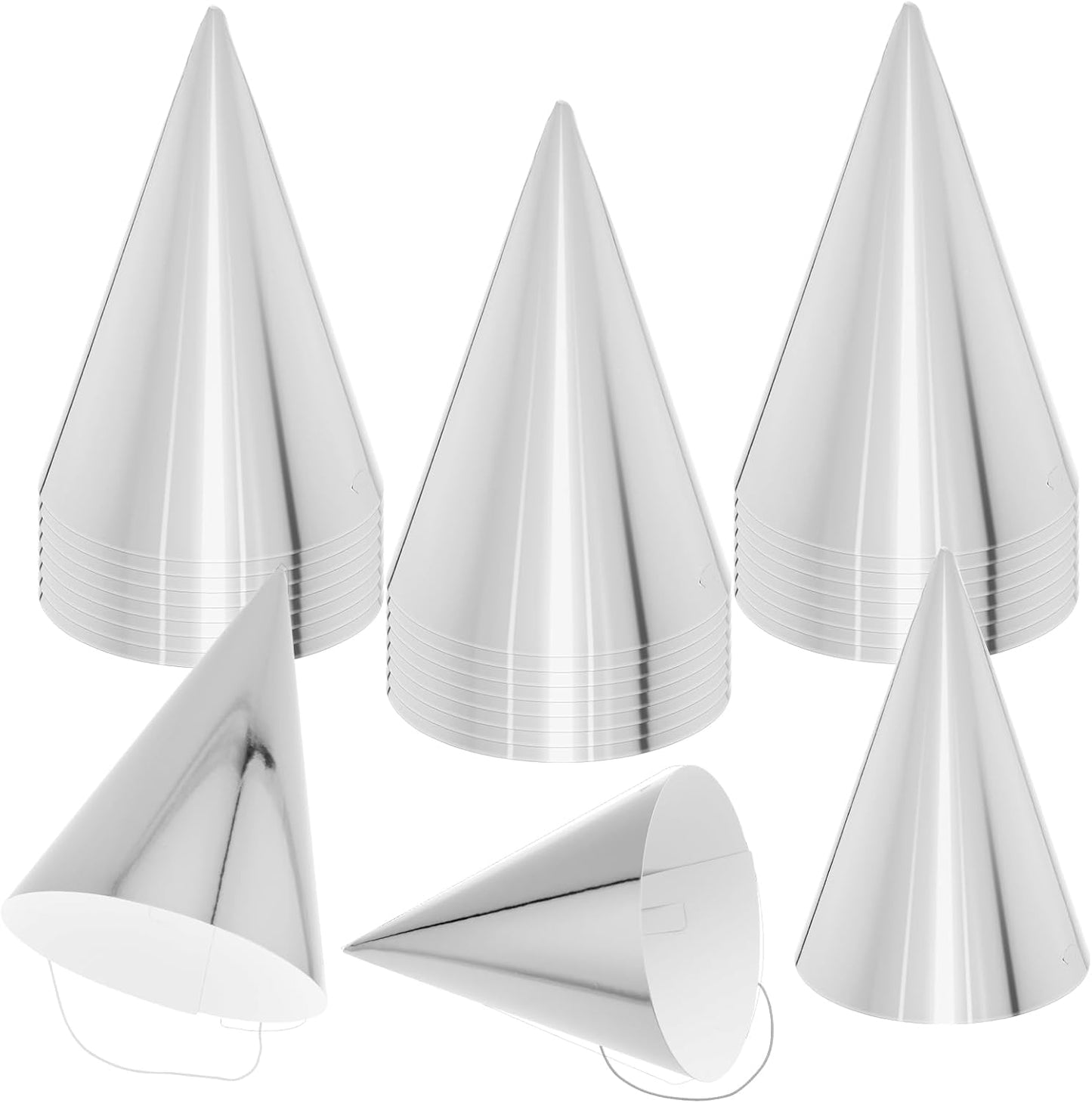 24 PCS Party Cone Hats DIY Birthday Paper Cone Hats for Kids and Adults Birthday, Baby Shower, Bridal Shower