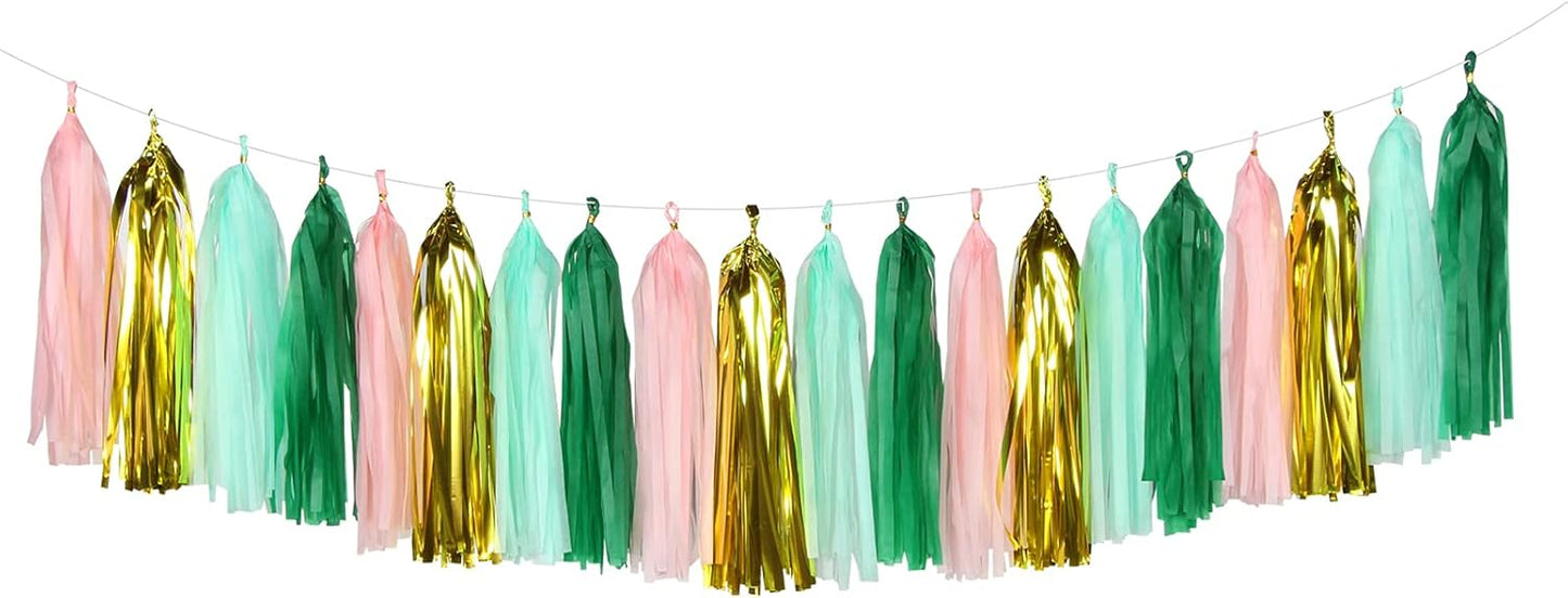 Navy-Blue White-Silver Tassel Garland Streamers - 15pcs Party Decorations Tissue Paper Tassels Banner,Graduation 2025 Wedding Baby Bridal Shower Hanging Decoration Boy Birthday Backdrop Decor Panduola