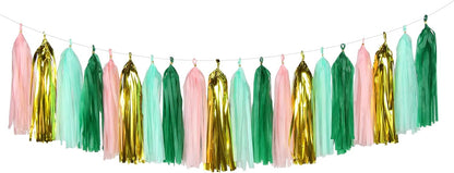 Navy-Blue White-Silver Tassel Garland Streamers - 15pcs Party Decorations Tissue Paper Tassels Banner,Graduation 2025 Wedding Baby Bridal Shower Hanging Decoration Boy Birthday Backdrop Decor Panduola