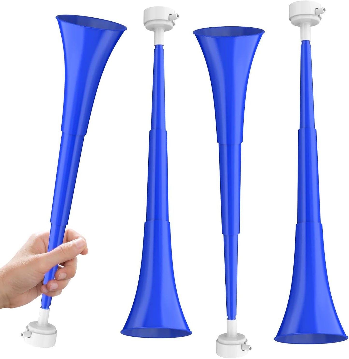 Collapsible Stadium Horn, Vuvuzela Plastic Blow Horns, Team Cheering Spirit Accessories Noisemakers, Foldable Trumpet Noise Makers for Sporting Events, Football Soccer Games, School Party Supply