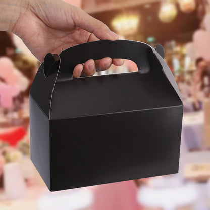 DjinnGlory 36 Pack White Party Favor Treat Boxes with Handle, DIY Paper Boxes for Baby Shower, Birthday, All Occasion, Small Gable Boxes for Small Business 6.18 x 3.58 x 3.38 Inches