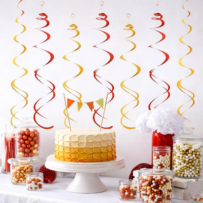 Easy Hang Spiral Ceiling Decorations - 12 Pack with Hooks, 74cm PVC Swirls for Instant Birthday, Wedding & Party Decor, Tool-Free Setup