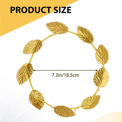 Hoypeyfiy 12 Pcs Gold Laurel Crown Wreath Headbands, Greek Goddess Roman Leaf Headpiece for Toga Party, Halloween Cosplay, Wedding, Prom, Festival Costume Accessories