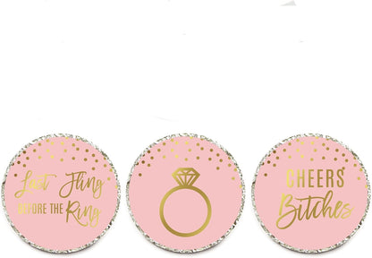 Andaz Press Blush Pink and Metallic Gold Confetti Polka Dots Bachelorette Party Bridal Shower Collection, Scavenger Hunt Game Cards, 20-Pack