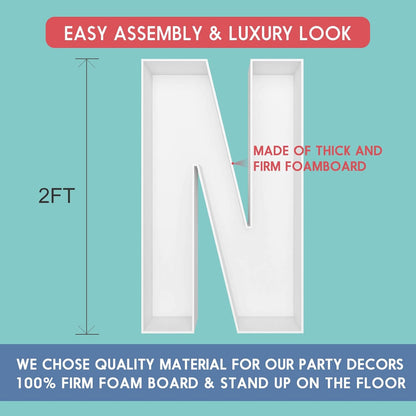 JW Passion - Premium Quality Made 3FT Tall Mosaic Balloon Frame Big Marquee Light Up Letters DIY Kit for Birthday Party Wedding Backdrop Decor Letter A Pre-Cut Foam Board