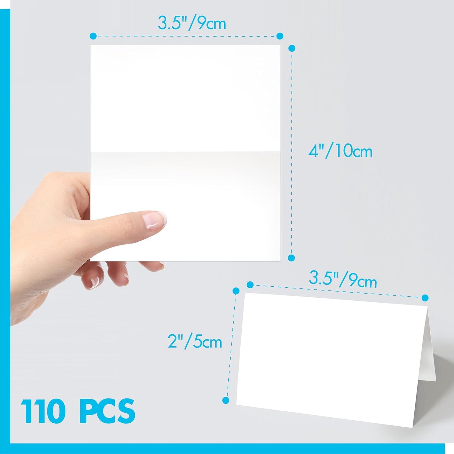 Gethelud 110 PCS Tent Cards, Small Blank Place Cards Delicate Seating Cards Blank Name Cards Escort Cards for Wedding, Table, Dinner Parties, Receptions (Each Measures 2” x 3.5”)
