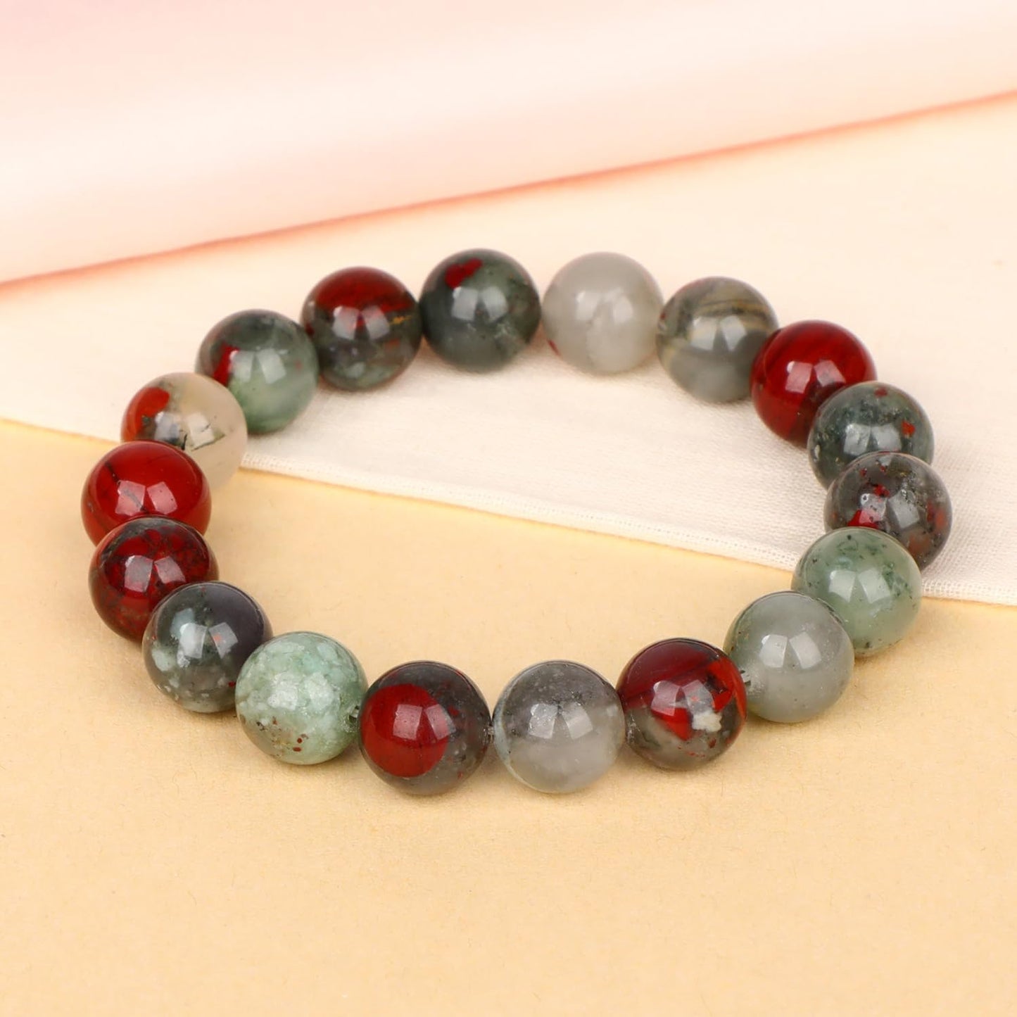 LPBeads Handmade Natural Gemstone Stretch Elastic Bracelet Healing Crystal Round Stone Beads Jewelry Gifts for Women Men