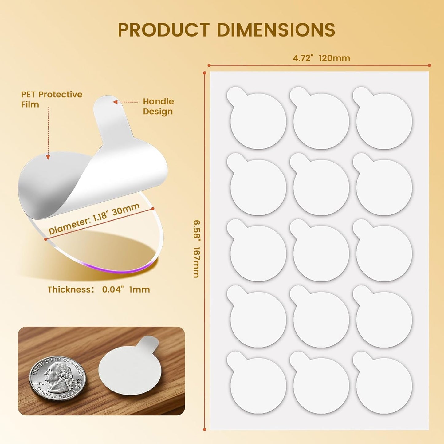 300Pcs Double Sided Adhesive Dots, Removable Clear Dots Sticky Tack, Waterproof No Trace Dots Adhesive Putty for Wall Hanging Crafts, Balloons Party Decorations Poster Picture Festival Decoration 10mm