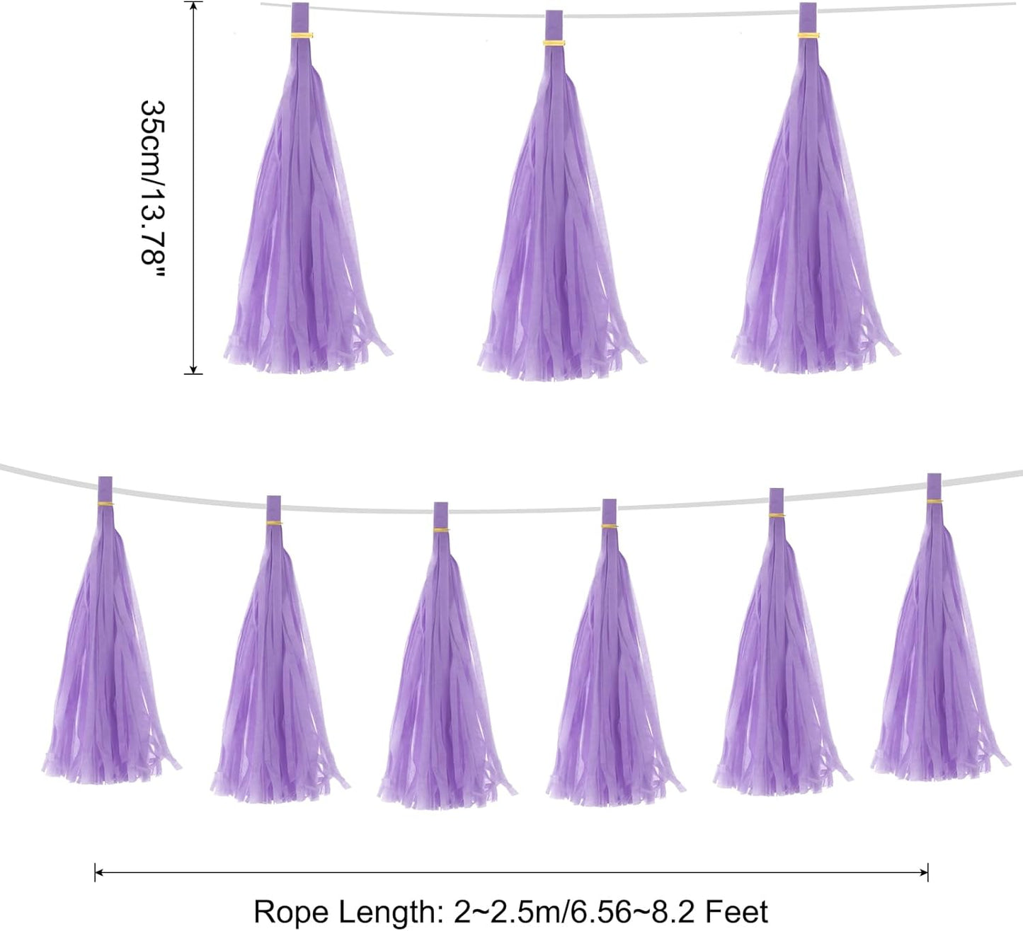 MECCANIXITY 20Pcs Light Blue Tassel Garland Banner with Rope Tissue Paper Tassels Party DIY Kits for Anniversary Wedding Birthday Party