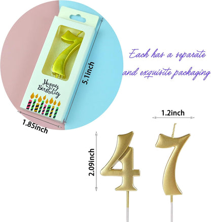 10-Pieces Numeral Birthday Candles, Birthday Digital Candle Baking Dessert Cake Party Romantic Atmosphere Decoration Number 0-9 Cake Top Decoration for Birthdays Wedding Anniversaries Parties