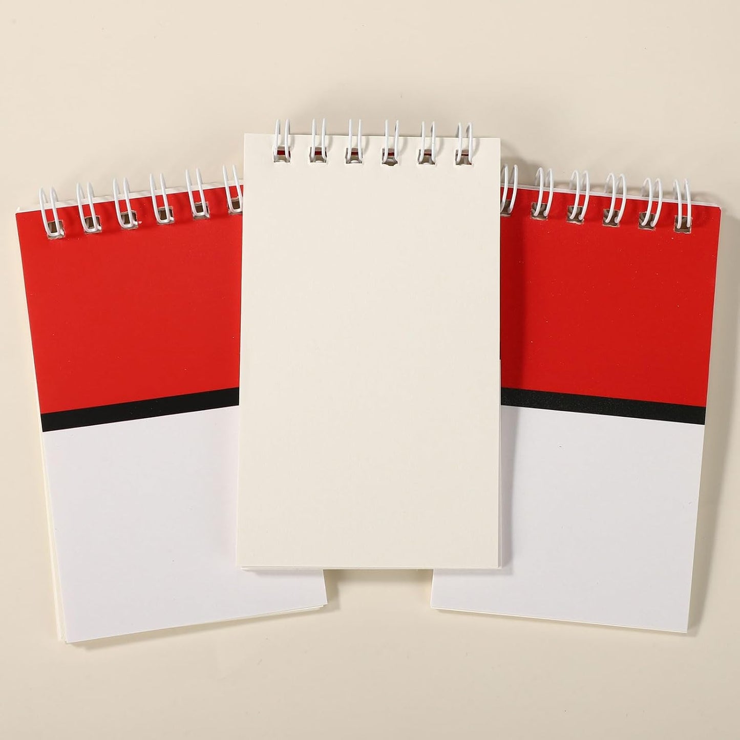 24pcs Mini Spiral Notebooks, Red White Cartoon Pocket Notepads Anime Game Theme Party Supplies for Boys Girls Classroom Rewards Birthday Gifts & Goodie Bag Stuffers