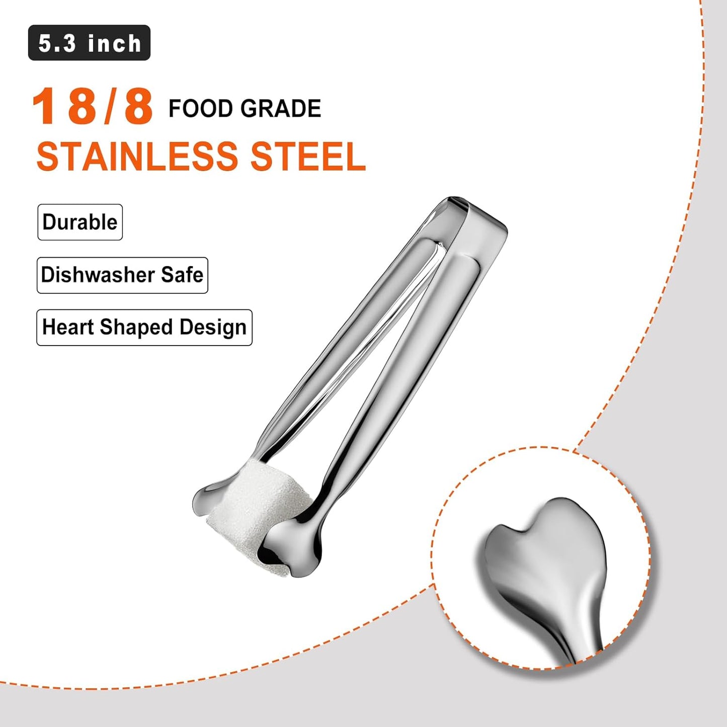 Mini Serving Tongs, Anytrp 18-Packs Stainless Steel Sugar Tongs, 4.3inch Ice Tongs Kitchen Appetizers Tongs for Coffee Bar, Tea Party, Desserts Party, Sugar and Ice Bucket