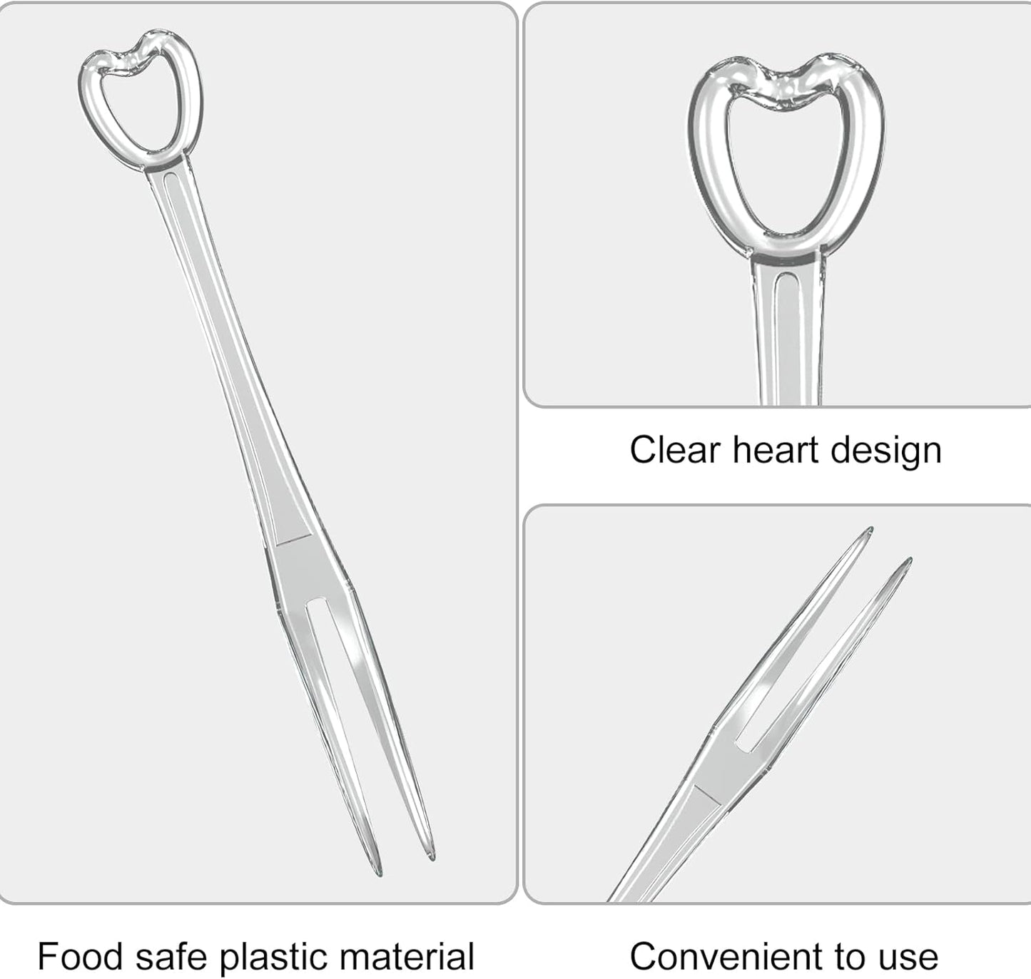 300PCS Disposable Plastic Fruit Forks, YEAJOIN Mini Cake Forks Tasting Appetizer Cocktail Forks Picks Small Dessert Food Picks Sticks