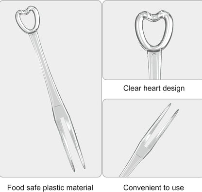 300PCS Disposable Plastic Fruit Forks, YEAJOIN Mini Cake Forks Tasting Appetizer Cocktail Forks Picks Small Dessert Food Picks Sticks