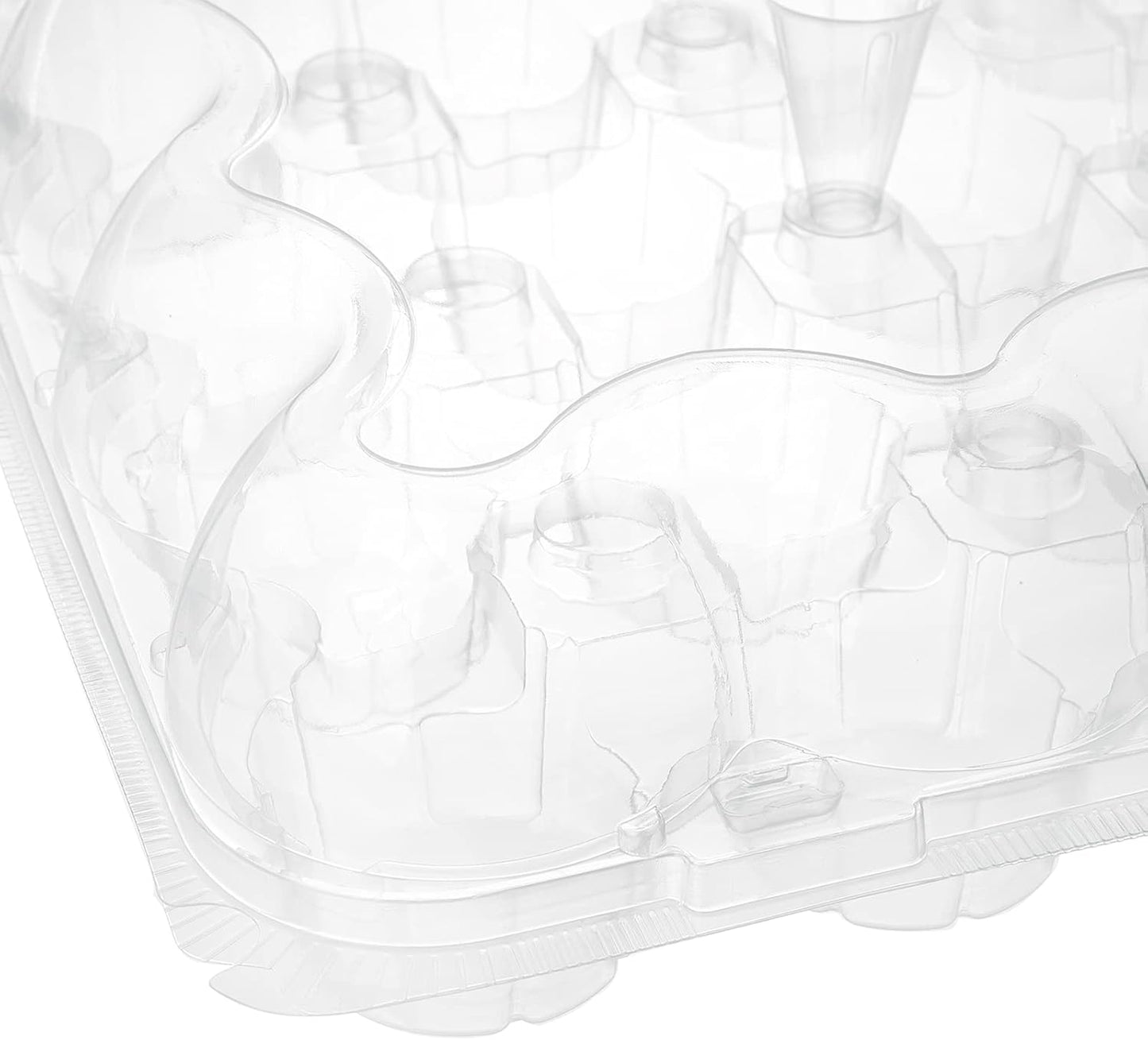 Hedume 7 Pack Cupcake Containers, 24 Counts Stackable Plastic Cupcake Boxes with Detachable Lid Perfect for Cupcakes, Muffin, BPA-free