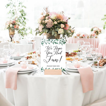 Andaz Press Wedding Party Signs, Natural Greenery Green Leaves, 8.5x11-inch, Bridal Shower Scavenger Hunt, 1-Pack - Colors B