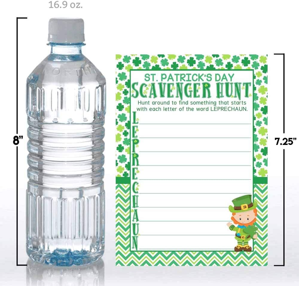 St. Patrick's Day Scavenger Hunt Word Scramble Holiday Fill In Game Cards, Ten 5" x 7" Fill In The Blank Cards by AmandaCreation
