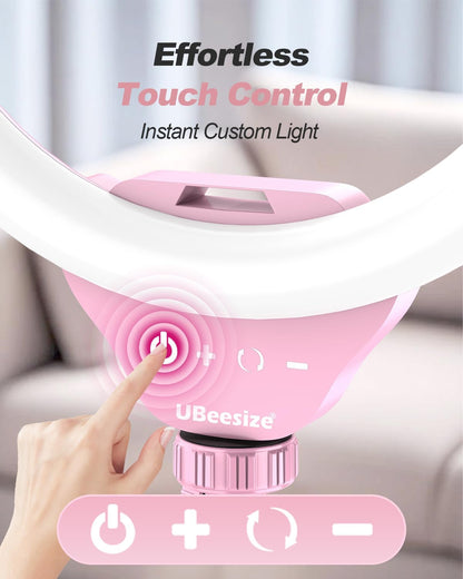 UBeesize 12'' LED Ring Light with 62'' Tripod Stand, Selfie Ring Light for Video Recording, Live Streaming, TikTok & YouTube, Compatible with iPhone & Android (Black)