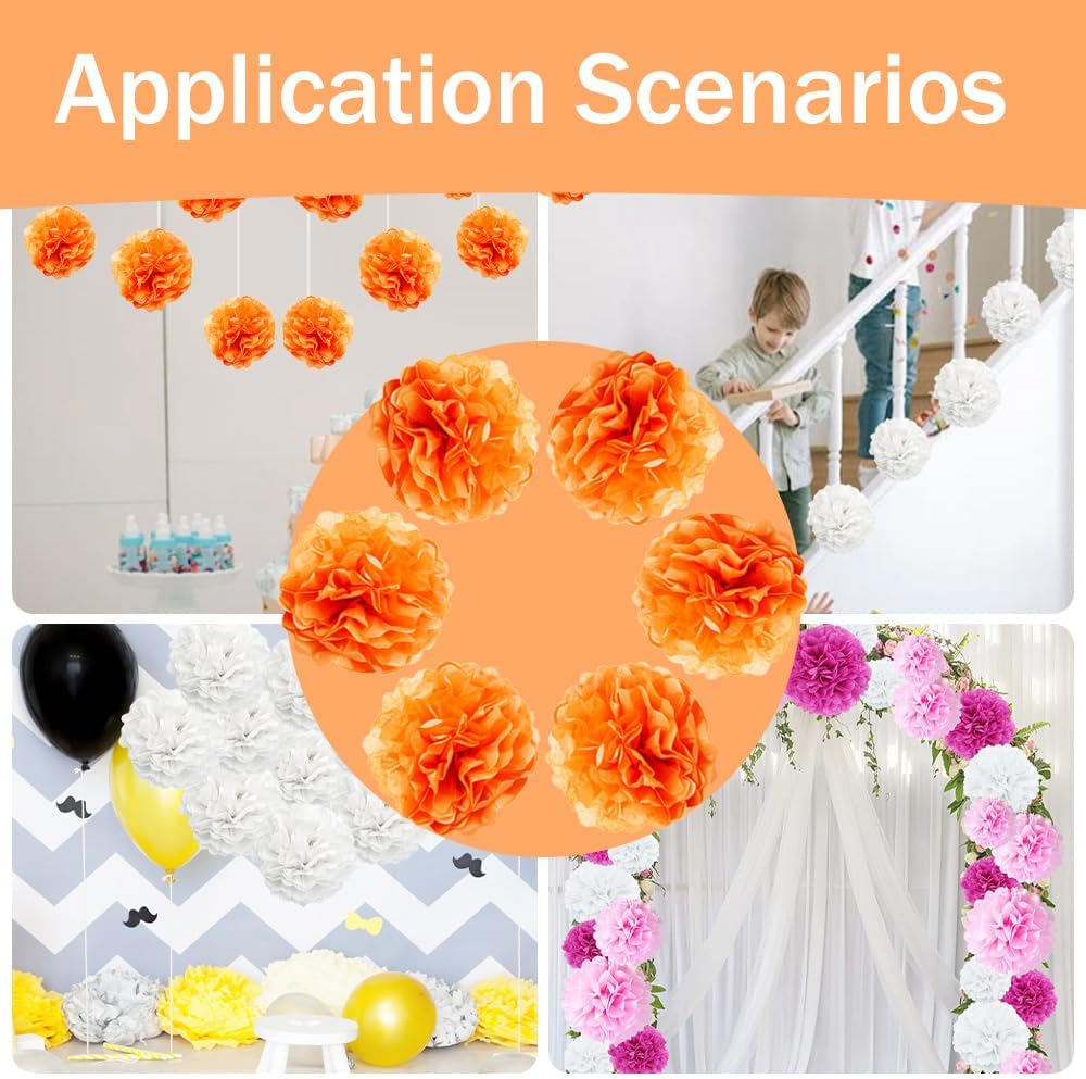 Yosawa 12 Pcs Tissue Paper Pom Poms Flowers,10''12''Paper Flower Party Decorations for Wedding Birthday Baby Shower Baby Girl Room Nursery Decoration（Sky Blue/ZH）