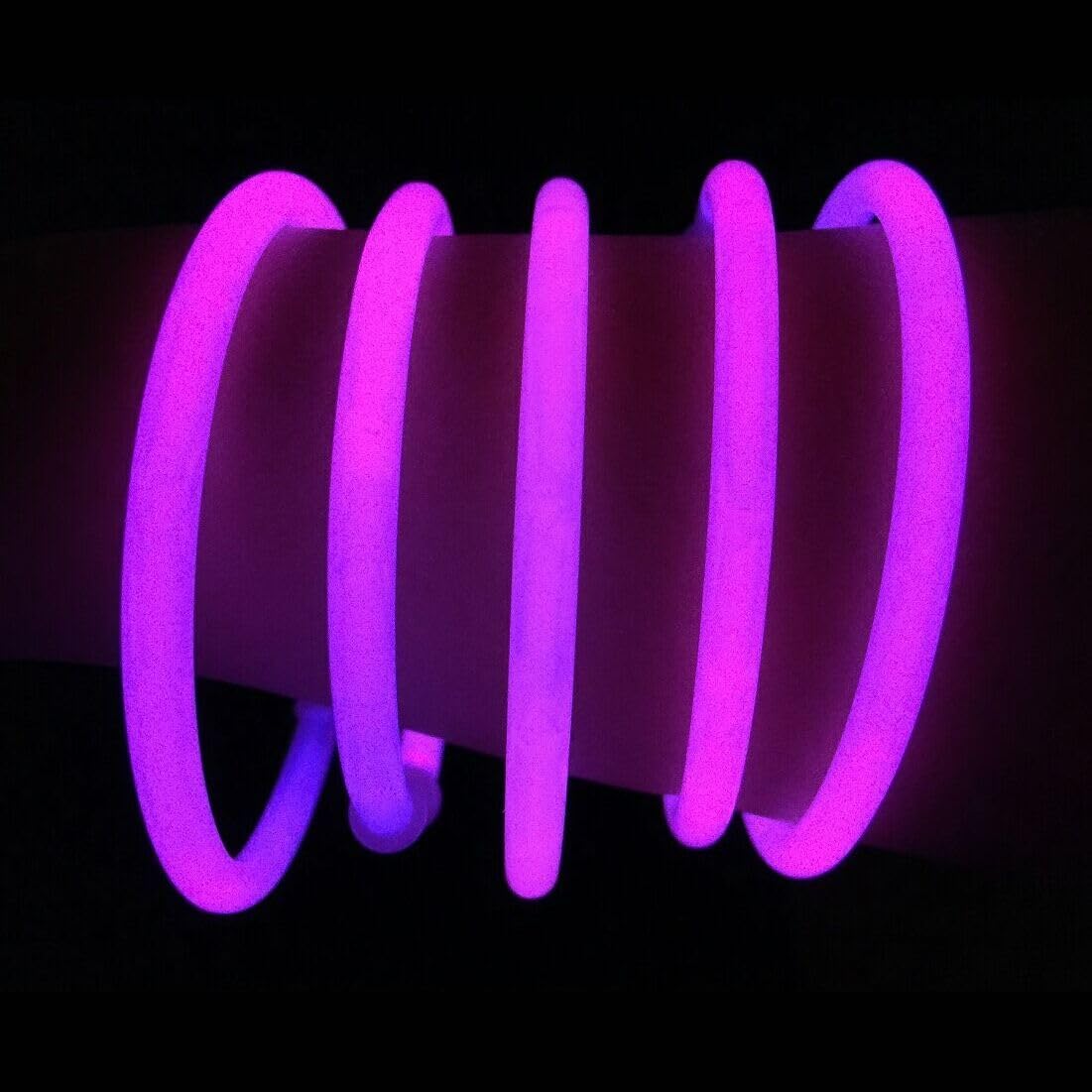 Glow Sticks Bracelets Bulk Wholesale, 100 8” Yellow Glow Bracelets, Bright Color, Glow 8-12 Hrs, 100 Connectors Included, Glow Party Favor Supplies, Sturdy Packaging, Great Fun.
