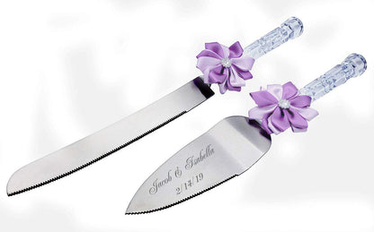 GIFTS INFINITY Personalized Wedding Cake Knife and Server Set with Engraving – Cake Cutting Utensil Set, Keepsake Gift for Wedding, Anniversary, Reception, Birthday & Other Occasions (CH-101WB)