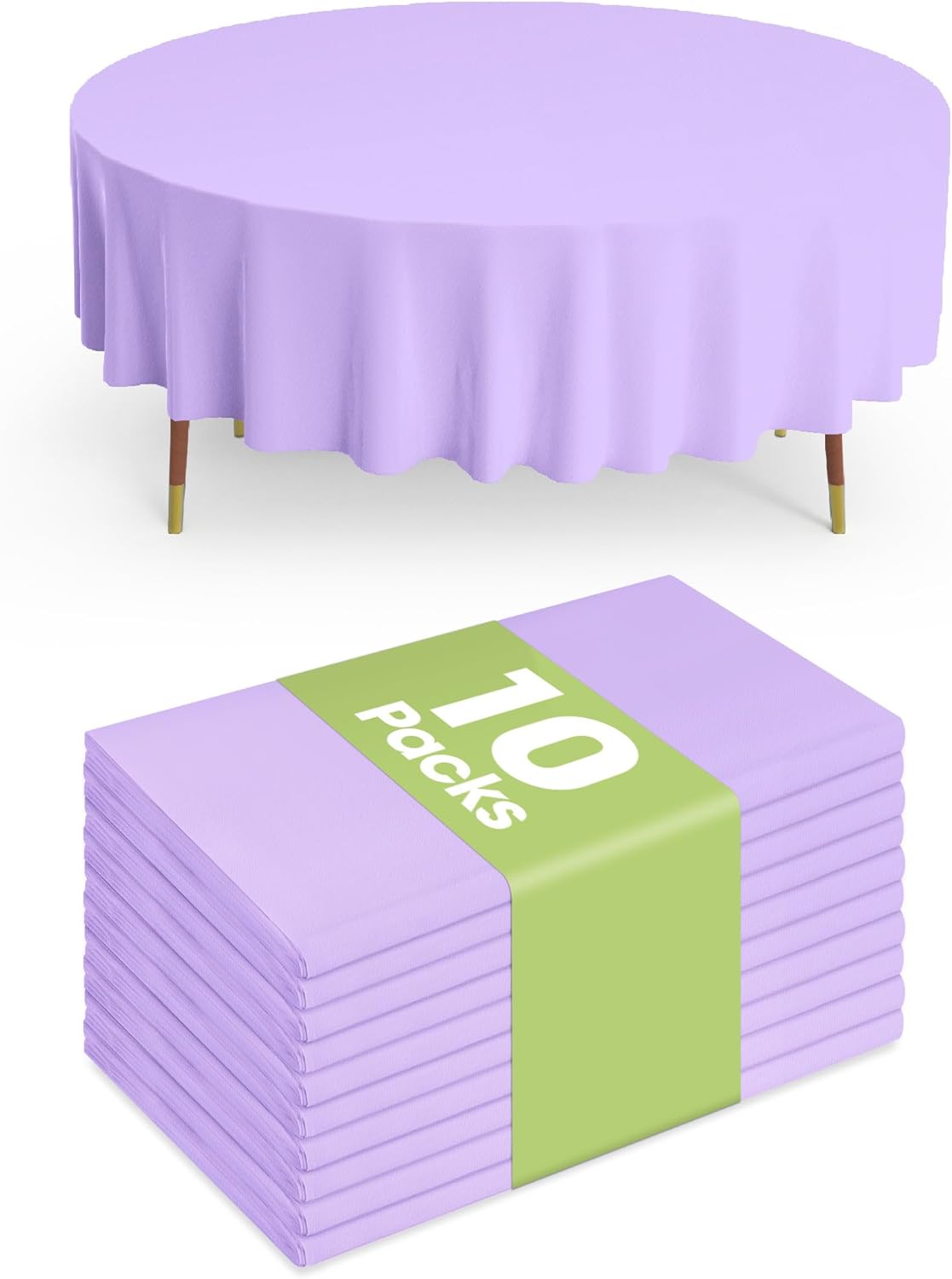 Pureegg Plastic Table Cloth 10 Pack, 54 x 108 Inch Disposable Table Cloths for Party, Picnic and Wedding, Rectangle, White - Colors B