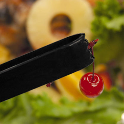 Party Essentials 6.5" Plastic Serving Tongs, 8-Count, Black